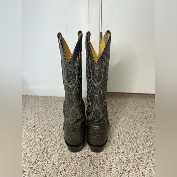 Vintage Nocona Gray Leather Cowgirl Boots size 5 B - Picture 3 of 8